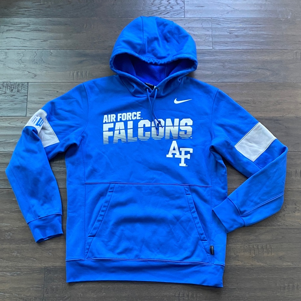 Nike Air Force Falcons Pullover Hoodie Mens Sz Medium Royal Blue